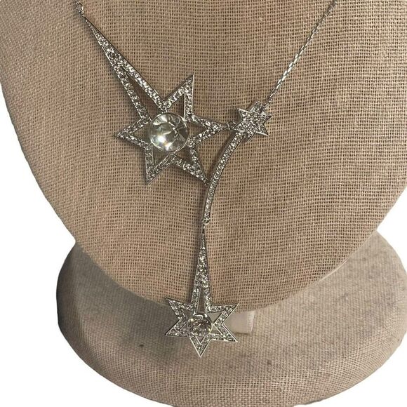 Brilliant Swarovski Crystal Shooting Star Fizzle Lavalier Necklace In Box RARE - Picture 3 of 13